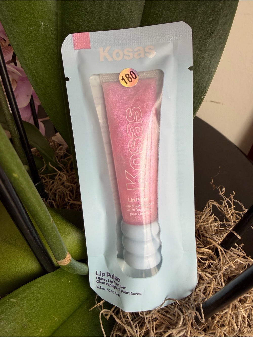 Kosas Aura Flare Lip Plumper Gloss — Iridescent Pink